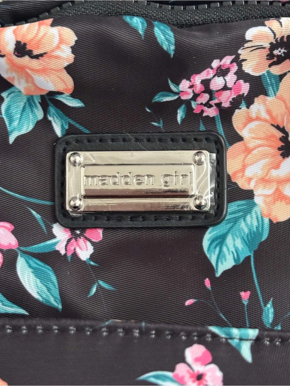 black floral mini backpack